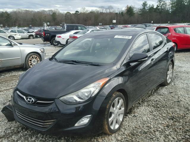 5NPDH4AE8CH082269 - 2012 HYUNDAI ELANTRA GL BLACK photo 2