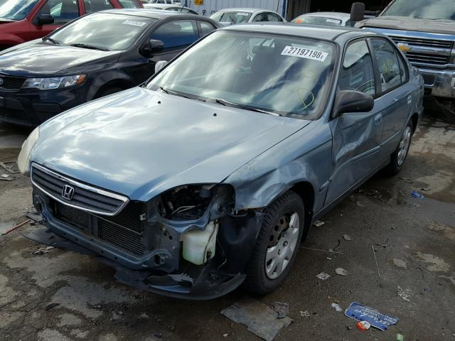 2HGEJ6613YH579404 - 2000 HONDA CIVIC BASE BLUE photo 2