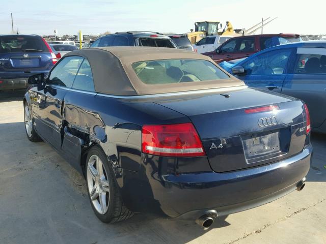 WAUAF48H57K022995 - 2007 AUDI A4 2.0T CA BLUE photo 3