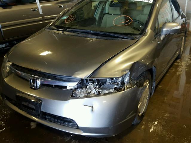 JHMFA36288S025051 - 2008 HONDA CIVIC HYBR GRAY photo 9