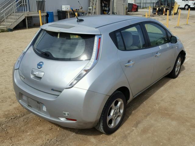 JN1AZ0CP4BT007217 - 2011 NISSAN LEAF SV SILVER photo 4