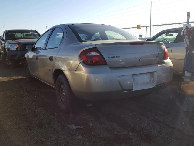 1B3ES26C03D164540 - 2003 DODGE NEON SE GOLD photo 3