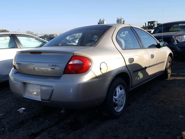 1B3ES26C03D164540 - 2003 DODGE NEON SE GOLD photo 4