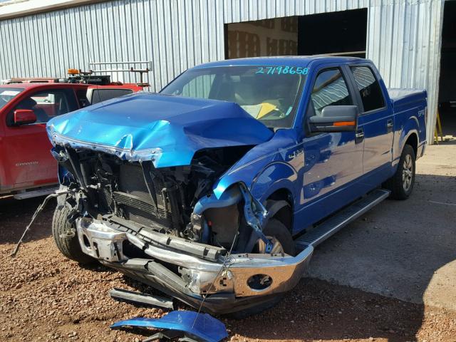 1FTRW12889FB14191 - 2009 FORD F150 SUPER BLUE photo 2