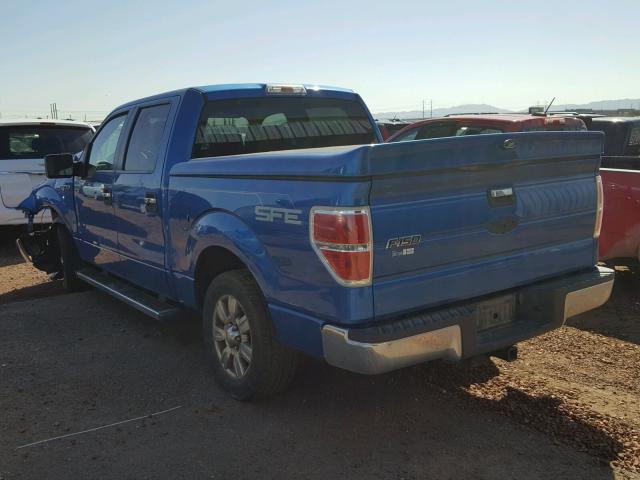 1FTRW12889FB14191 - 2009 FORD F150 SUPER BLUE photo 3