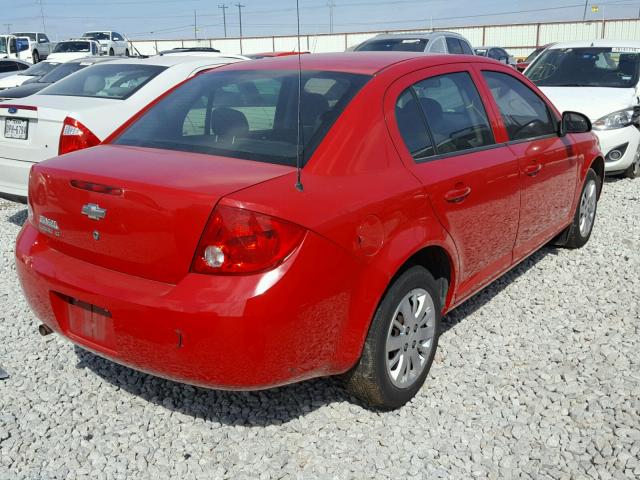 1G1AT58H497105673 - 2009 CHEVROLET COBALT LT RED photo 4