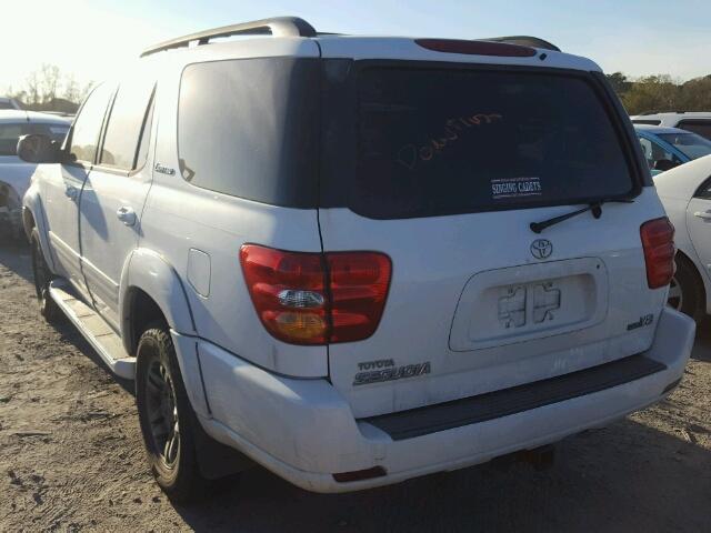 5TDZT38A93S186104 - 2003 TOYOTA SEQUOIA LI WHITE photo 3