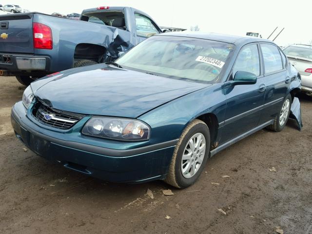 2G1WF55E019329243 - 2001 CHEVROLET IMPALA GREEN photo 2