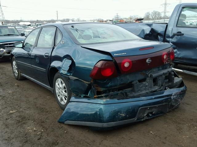 2G1WF55E019329243 - 2001 CHEVROLET IMPALA GREEN photo 3