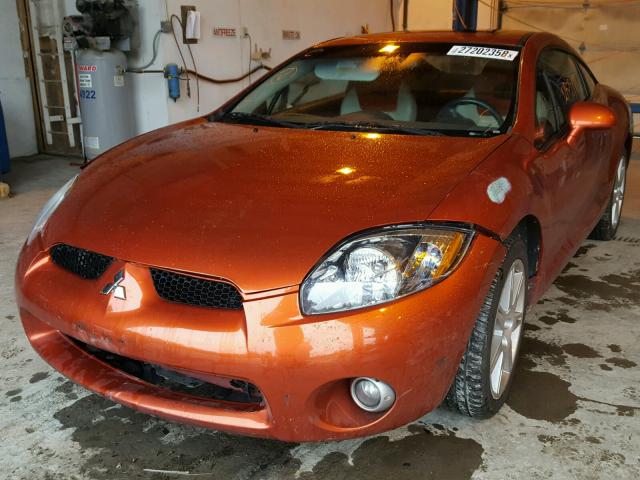 4A3AK34T57E018279 - 2007 MITSUBISHI ECLIPSE GT ORANGE photo 2