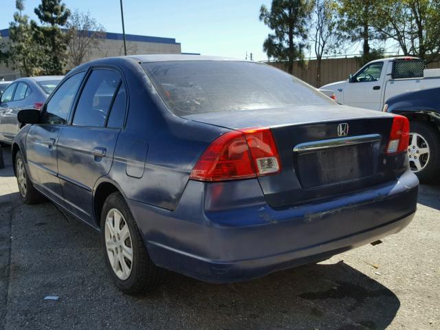 2HGES26723H547319 - 2003 HONDA CIVIC EX ლურჯი ფოტო 3
