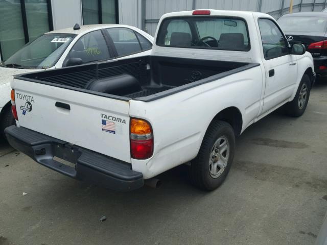 5TENL42NX1Z844576 - 2001 TOYOTA TACOMA WHITE photo 4