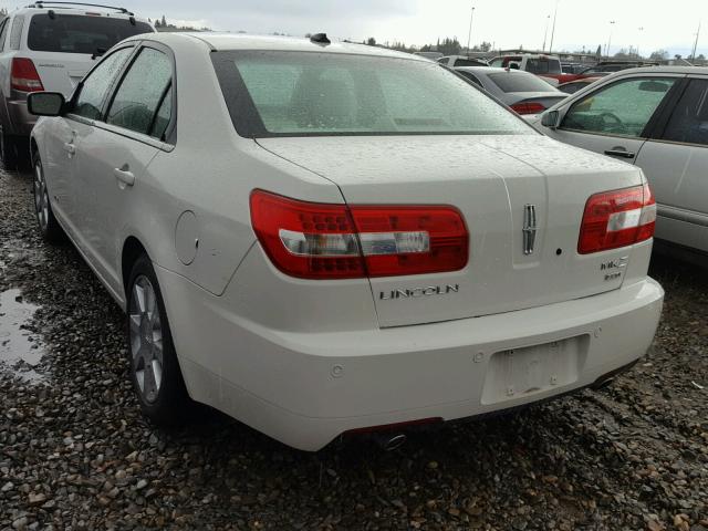 3LNHM28T38R656623 - 2008 LINCOLN MKZ WHITE photo 3