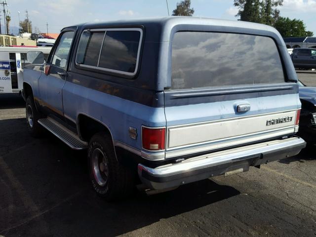 1GNEV18K3HF155595 - 1987 CHEVROLET BLAZER V10 BLUE photo 3