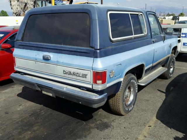 1GNEV18K3HF155595 - 1987 CHEVROLET BLAZER V10 BLUE photo 4