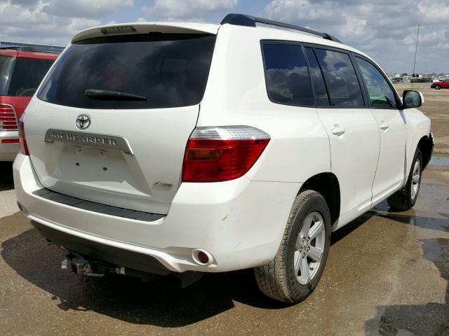 5TDBK3EH4AS010435 - 2010 TOYOTA HIGHLANDER WHITE photo 4