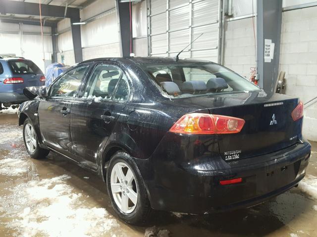 JA3AU26U38U012693 - 2008 MITSUBISHI LANCER ES BLACK photo 3