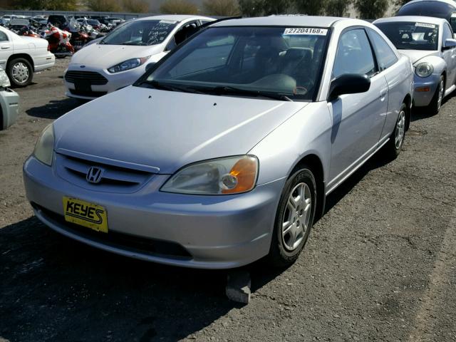 1HGEM22532L009910 - 2002 HONDA CIVIC LX SILVER photo 2