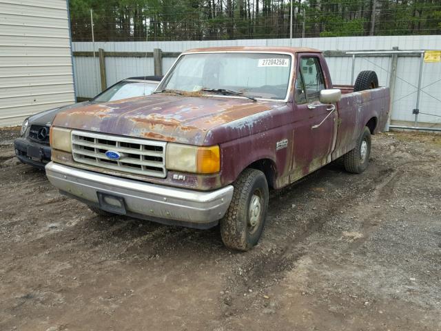 1FTDF15N8LNA20451 - 1990 FORD F150 MAROON photo 2