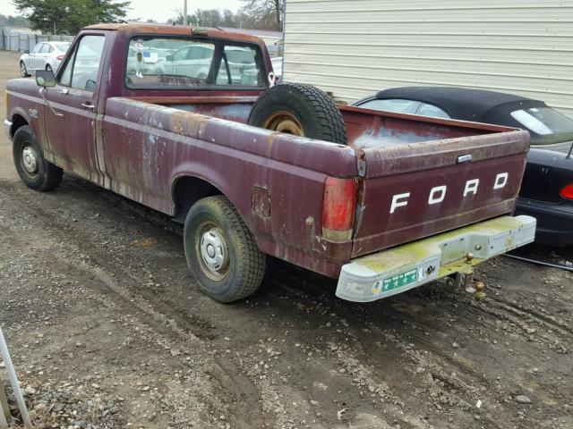 1FTDF15N8LNA20451 - 1990 FORD F150 MAROON photo 3