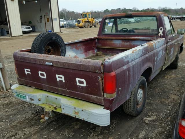 1FTDF15N8LNA20451 - 1990 FORD F150 MAROON photo 4