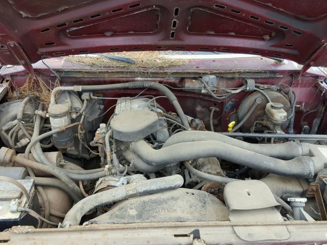 1FTDF15N8LNA20451 - 1990 FORD F150 MAROON photo 7