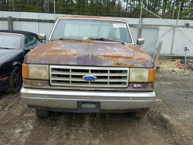 1FTDF15N8LNA20451 - 1990 FORD F150 MAROON photo 9