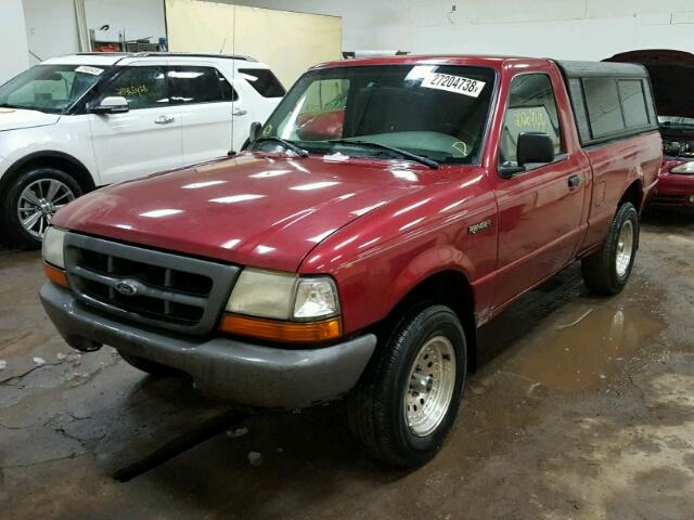 1FTYR10C1YPB78642 - 2000 FORD RANGER MAROON photo 2