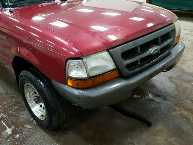 1FTYR10C1YPB78642 - 2000 FORD RANGER MAROON photo 9