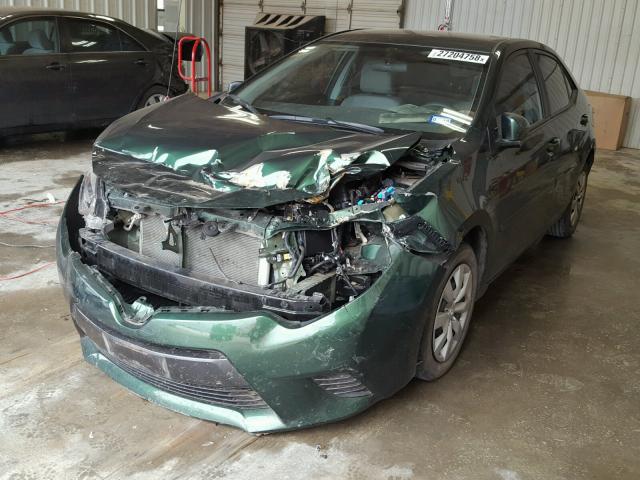 5YFBURHE4FP325010 - 2015 TOYOTA COROLLA L GREEN photo 2