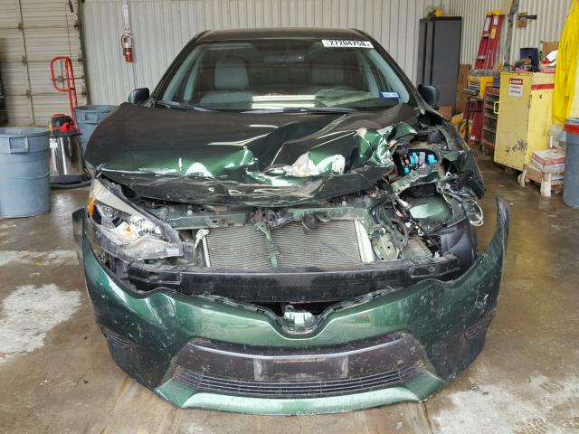 5YFBURHE4FP325010 - 2015 TOYOTA COROLLA L GREEN photo 9