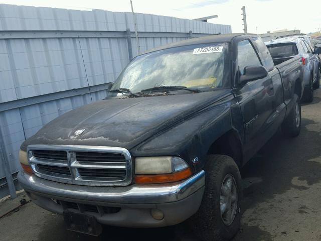 1B7GG23Y7VS267235 - 1997 DODGE DAKOTA BLACK photo 2