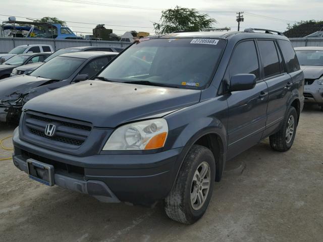 5FNYF18425B000346 - 2005 HONDA PILOT EX BLUE photo 2