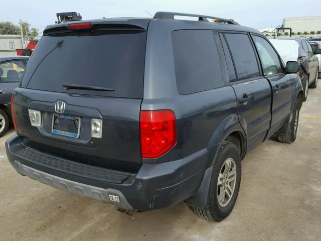 5FNYF18425B000346 - 2005 HONDA PILOT EX BLUE photo 4