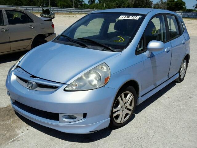 JHMGD37638S053918 - 2008 HONDA FIT SPORT BLUE photo 2