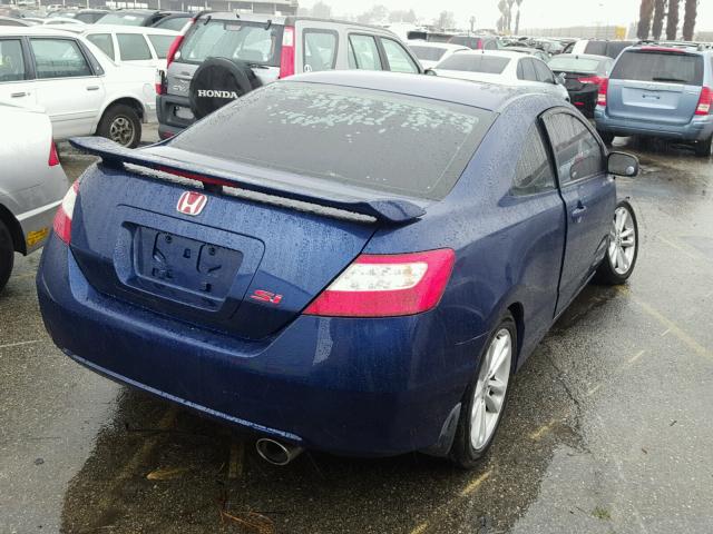 2HGFG21566H706746 - 2006 HONDA CIVIC SI BLUE photo 4