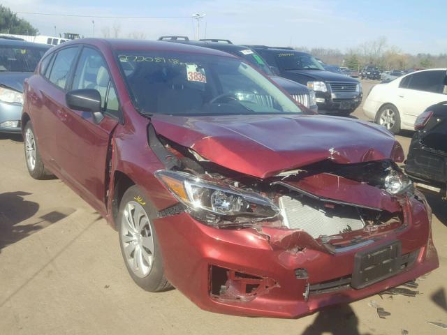 4S3GTAA68J3702646 - 2018 SUBARU IMPREZA RED photo 1