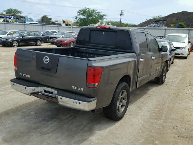 1N6AA07A05N523588 - 2005 NISSAN TITAN XE GRAY photo 4