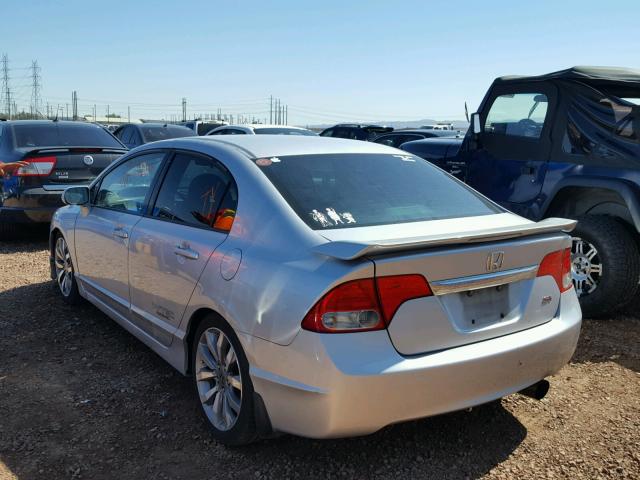 2HGFA55599H700814 - 2009 HONDA CIVIC SI SILVER photo 3