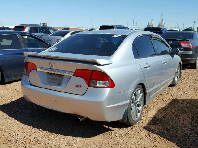 2HGFA55599H700814 - 2009 HONDA CIVIC SI SILVER photo 4