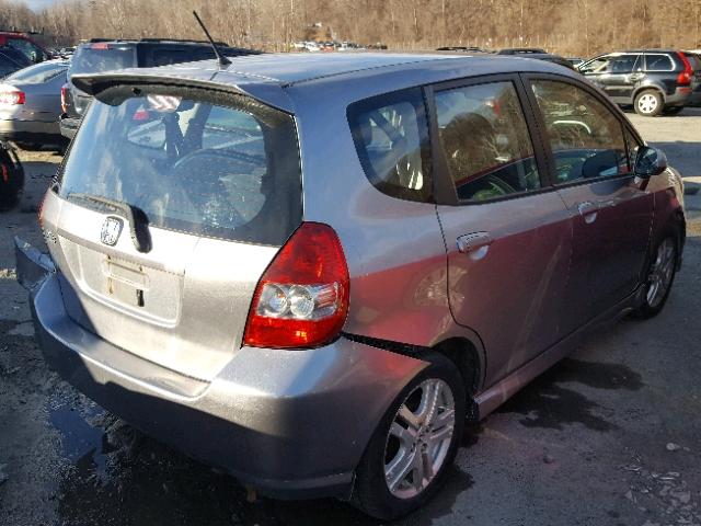 JHMGD37688S003113 - 2008 HONDA FIT SPORT SILVER photo 4