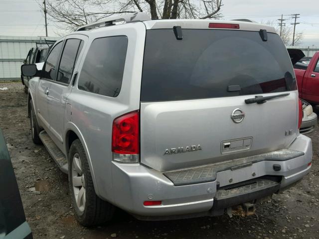 5N1AA08C38N617936 - 2008 NISSAN ARMADA SE SILVER photo 3