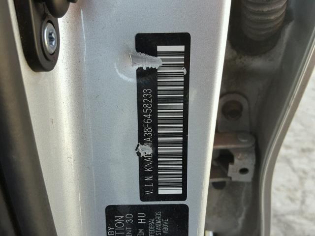 KNADM4A38F6458233 - 2015 KIA RIO LX Արծաթագույն լուսանկար 10