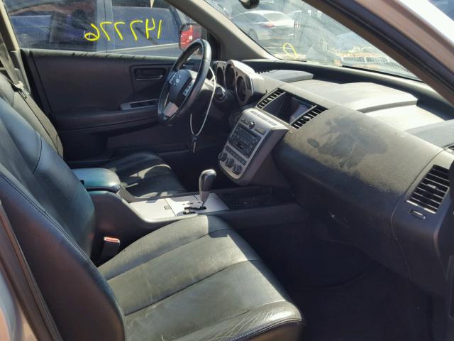 JN8AZ08T24W207683 - 2004 NISSAN MURANO SL SILVER photo 5