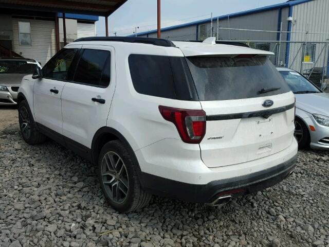 1FM5K8GT8GGC53532 - 2016 FORD EXPLORER S WHITE photo 3