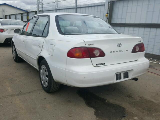 1NXBR12EX1Z562121 - 2001 TOYOTA COROLLA CE WHITE photo 3