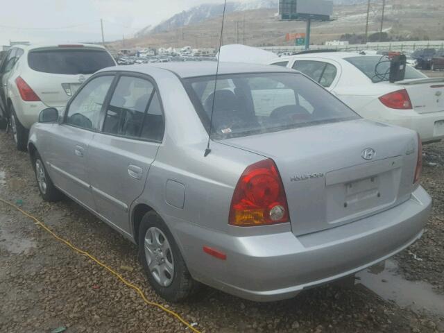 KMHCG45C05U578484 - 2005 HYUNDAI ACCENT GL SILVER photo 3