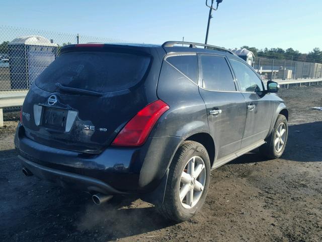 JN8AZ08WX3W237877 - 2003 NISSAN MURANO SL BLACK photo 4