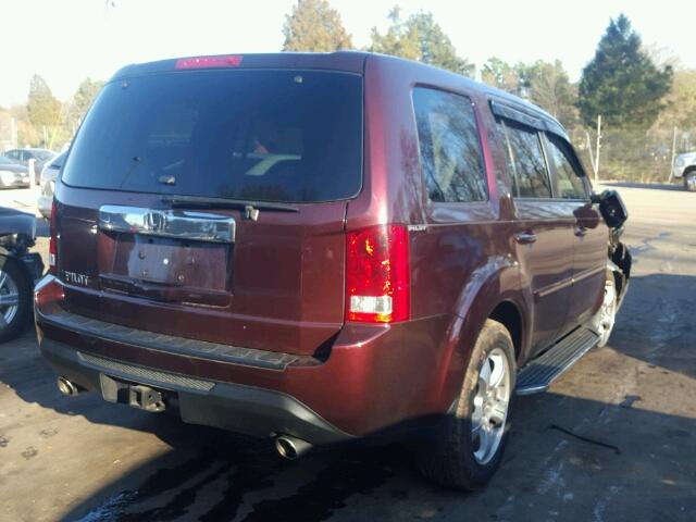 5FNYF3H78DB028981 - 2013 HONDA PILOT EXLN BURGUNDY photo 4