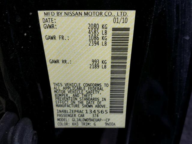 1N4BL2EP4AC134565 - 2010 NISSAN ALTIMA SR BLACK photo 10